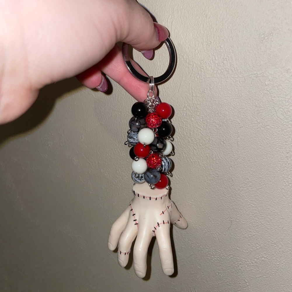 The Addams family Thing beaded bag purse charm